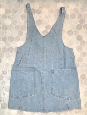 Sewn + Seen Light Blue Denim Overall Dress Size Small
